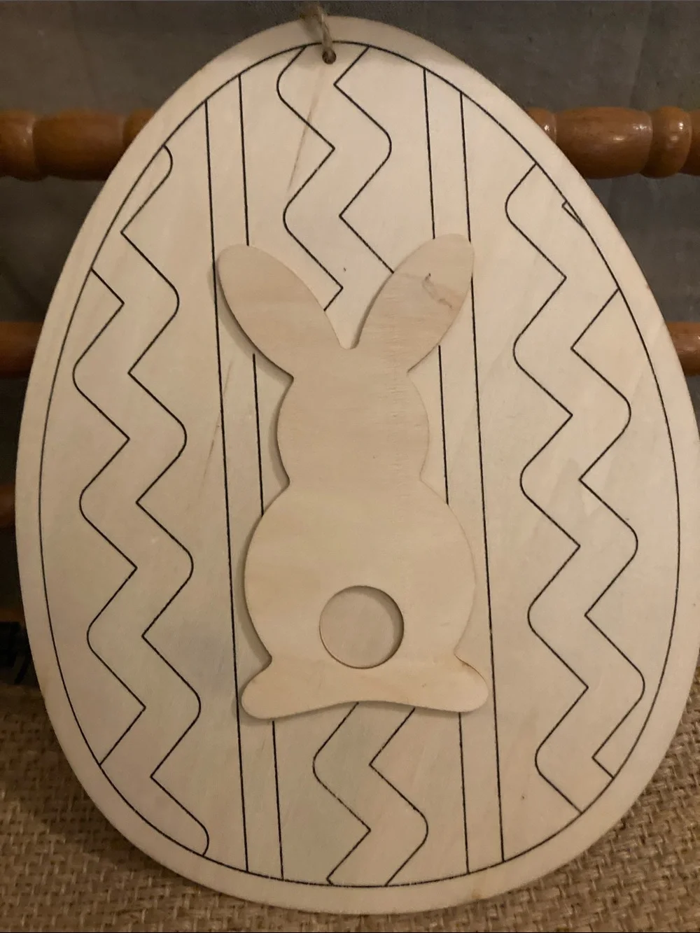 Wood bundle of Easter eggs